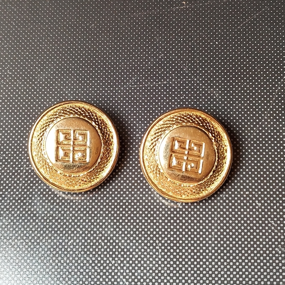 Givenchy coulture earrings signed glam gold clip - Picture 6 of 6